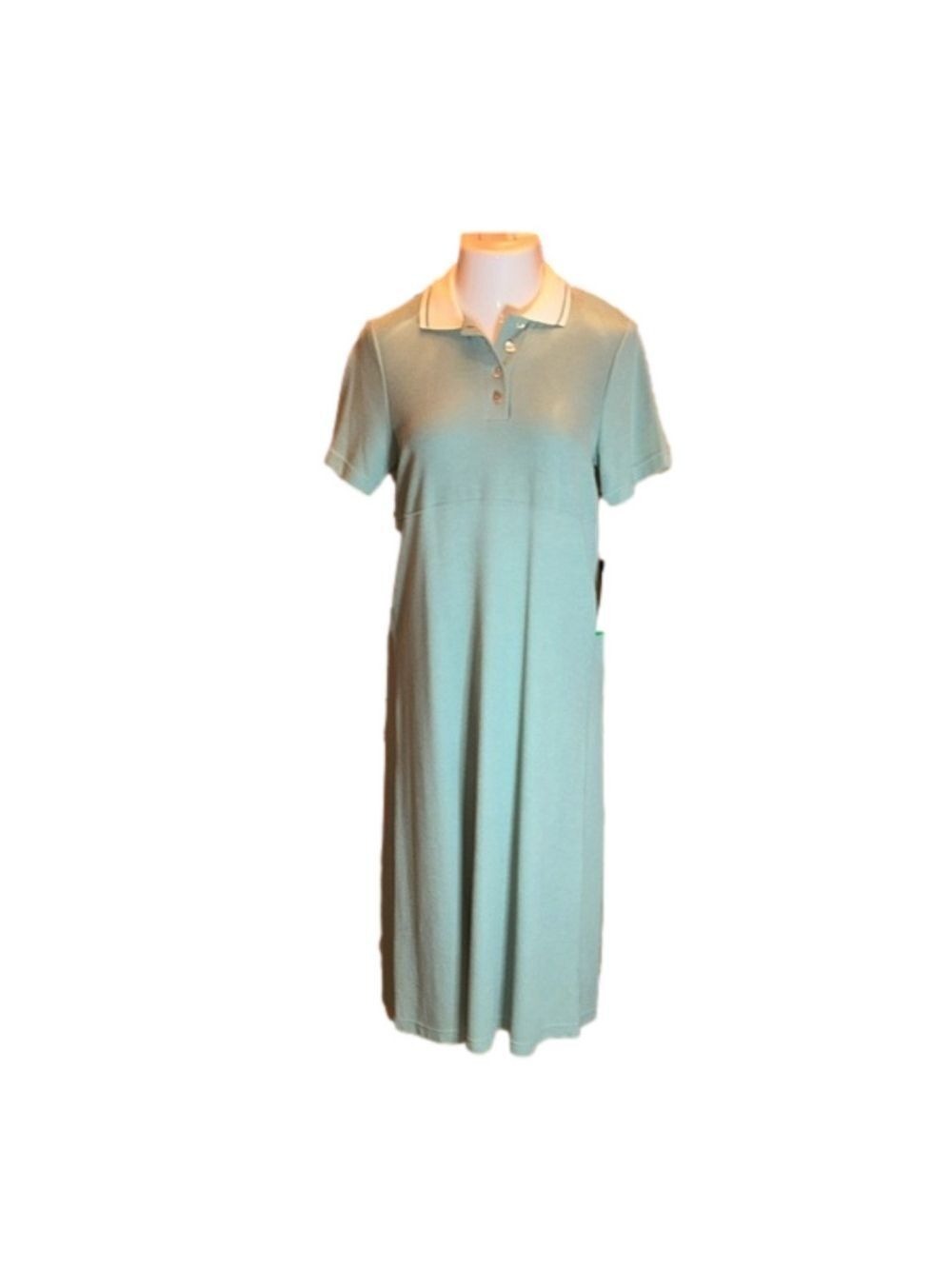 TEDDI PETITE Mint Green Long Maxi Polo Dress Size PM, NWT!
